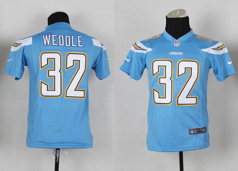 Nike Chargers 32 Weddle Light Blue Youth Jerseys