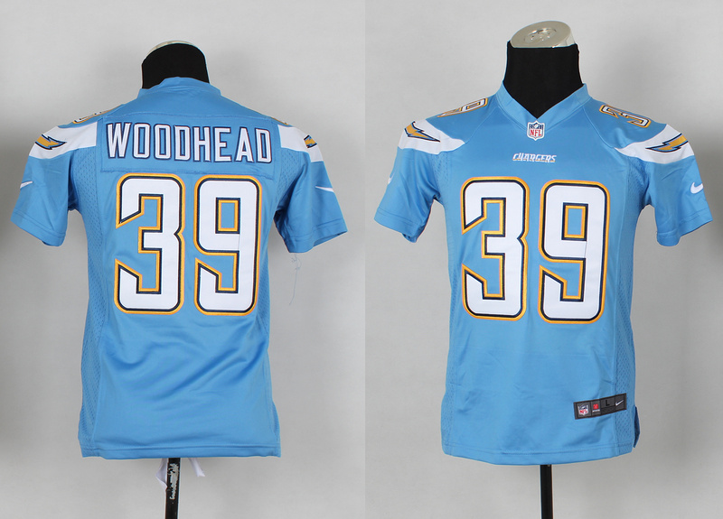 Nike Chargers 39 Woodhead Light Blue Youth Jerseys - Click Image to Close