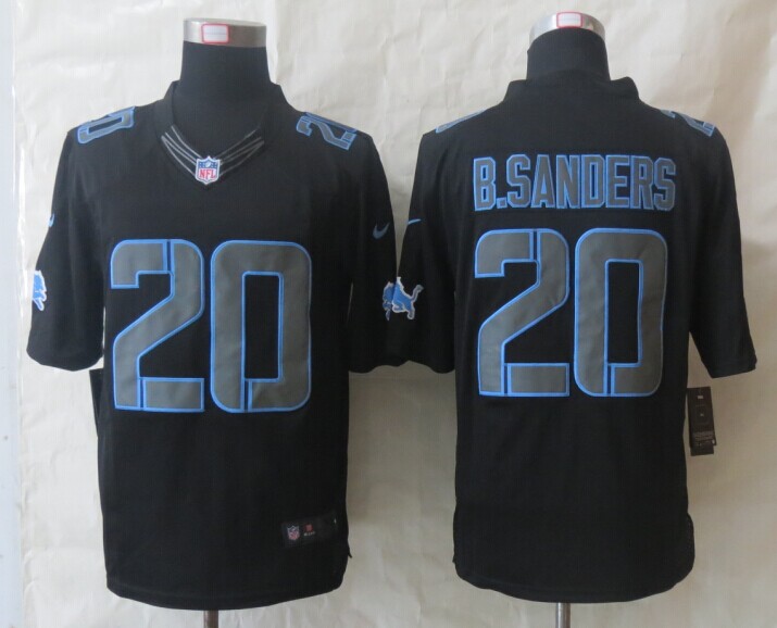 Nike Lions 20 B.Sanders Impact Limited Black Jerseys