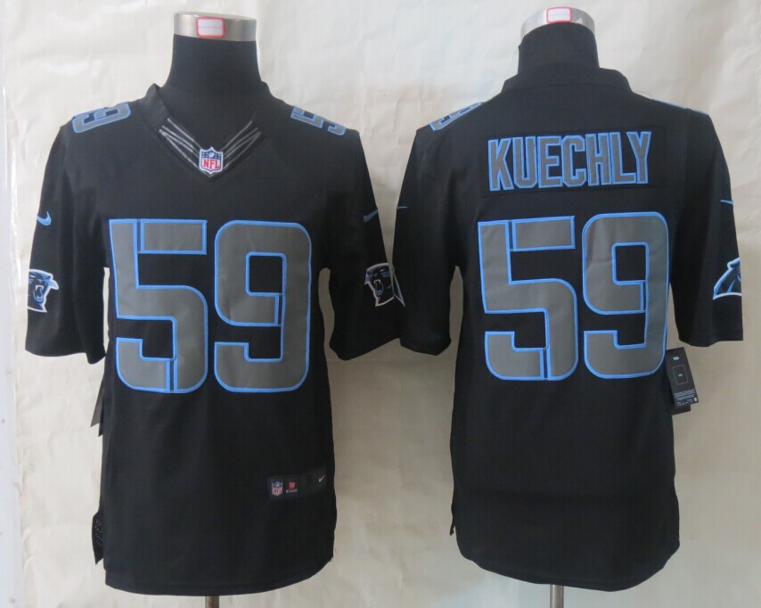Nike Panthers 59 Kuechly Impact Limited Black Jerseys