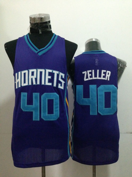 Hornets 40 Zeller Purple Jerseys