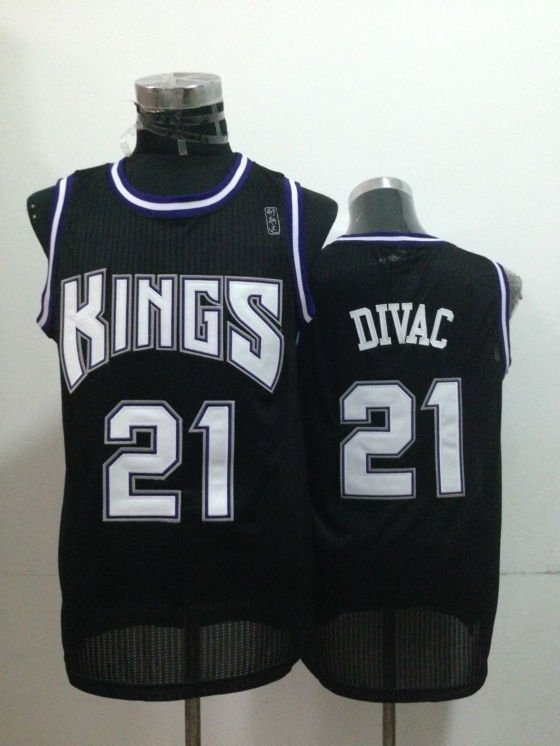 Kings 21 Divac Black Jerseys