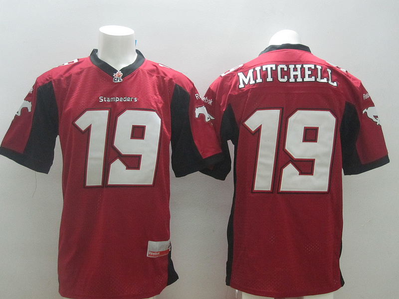 Reebok CFL Stampeders 19 Mitchell Red Jerseys