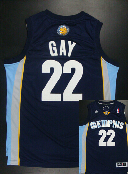 Grizzlies 22 Gay Dark Blue New Revolution 30 Jerseys - Click Image to Close