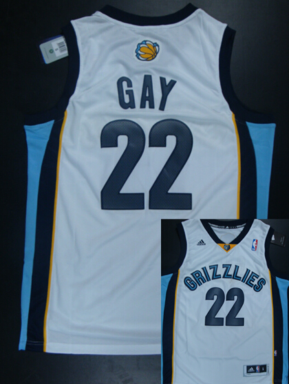 Grizzlies 22 Gay White New Revolution 30 Jerseys - Click Image to Close