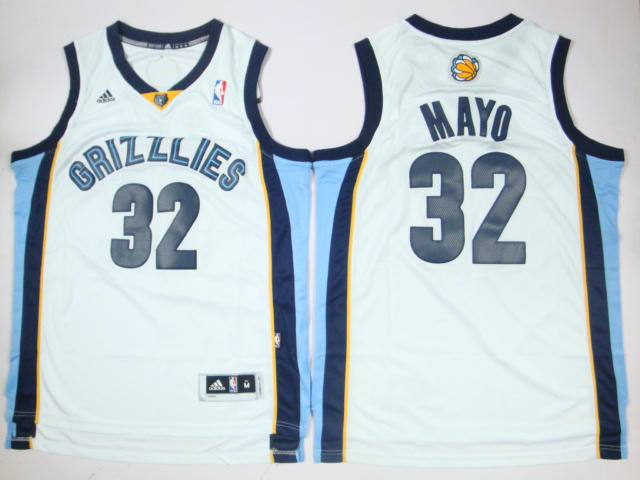 Grizzlies 32 Mayo White New Revolution 30 Jerseys - Click Image to Close