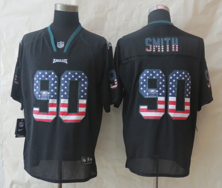 Nike Eagles 90 Smith USA Flag Fashion Black Elite Jerseys