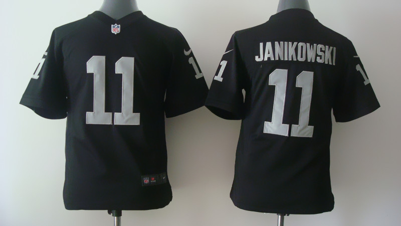 Nike Raiders 11 Janikowski Black Youth Game Jerseys