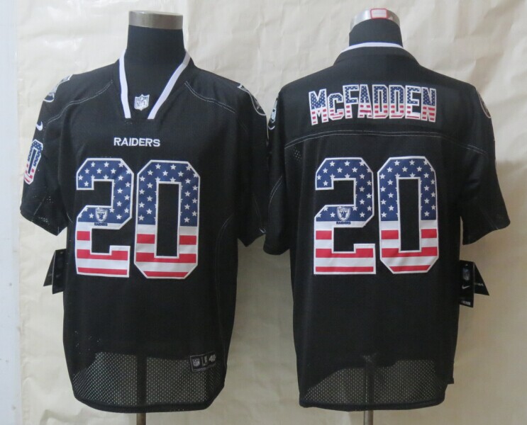 Nike Raiders 20 McFadden USA Flag Fashion Black Elite Jerseys