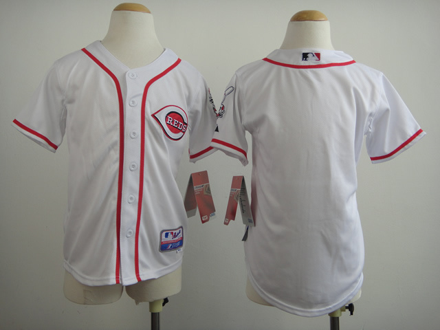 Reds Blank White Youth Jersey