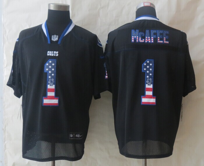 Nike Colts 1 McAfee USA Flag Fashion Black Elite Jerseys