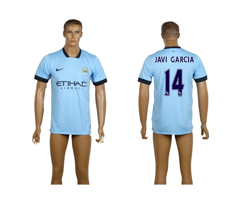 2014-15 Manchester City 14 Javi Garcia Home Thailand Jerseys