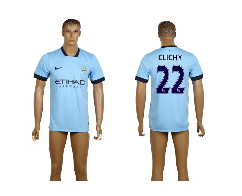2014-15 Manchester City 22 Clichy Home Thailand Jerseys