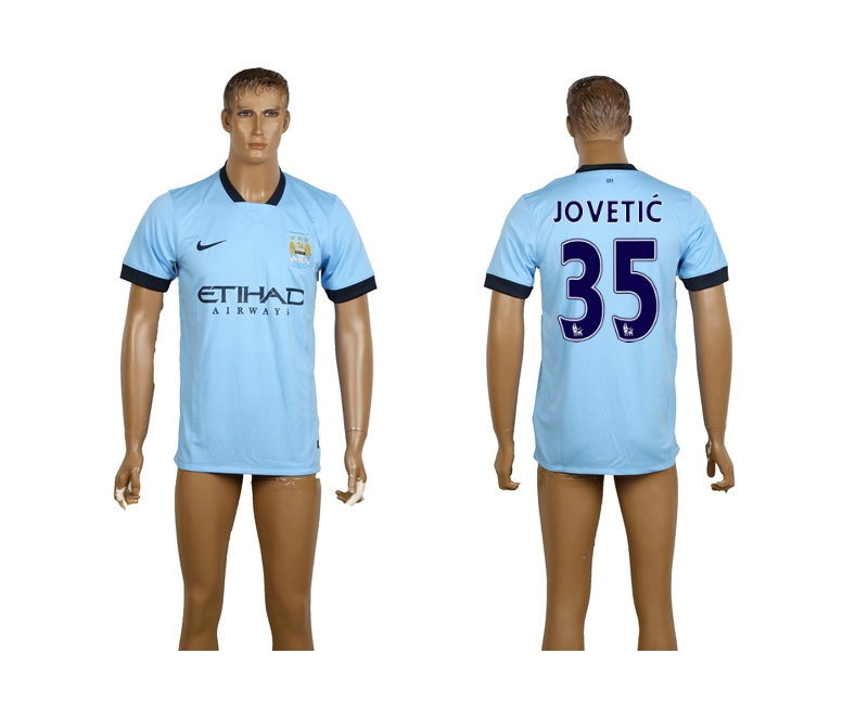 2014-15 Manchester City 35 Jovetic Home Thailand Jerseys