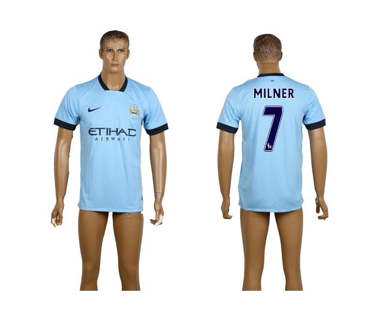 2014-15 Manchester City 7 Milner Home Thailand Jerseys