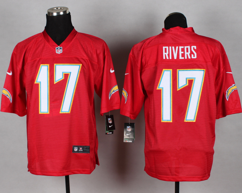 Nike Chargers 17 Rivers Red Elite Jersey