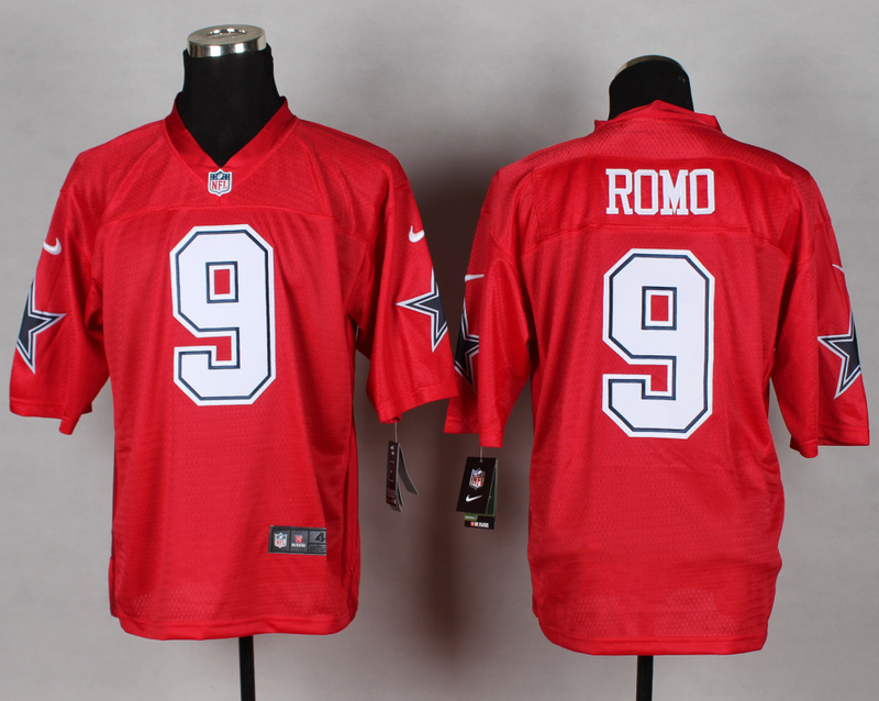 Nike Cowboys 9 Romo Red Elite Jerseys
