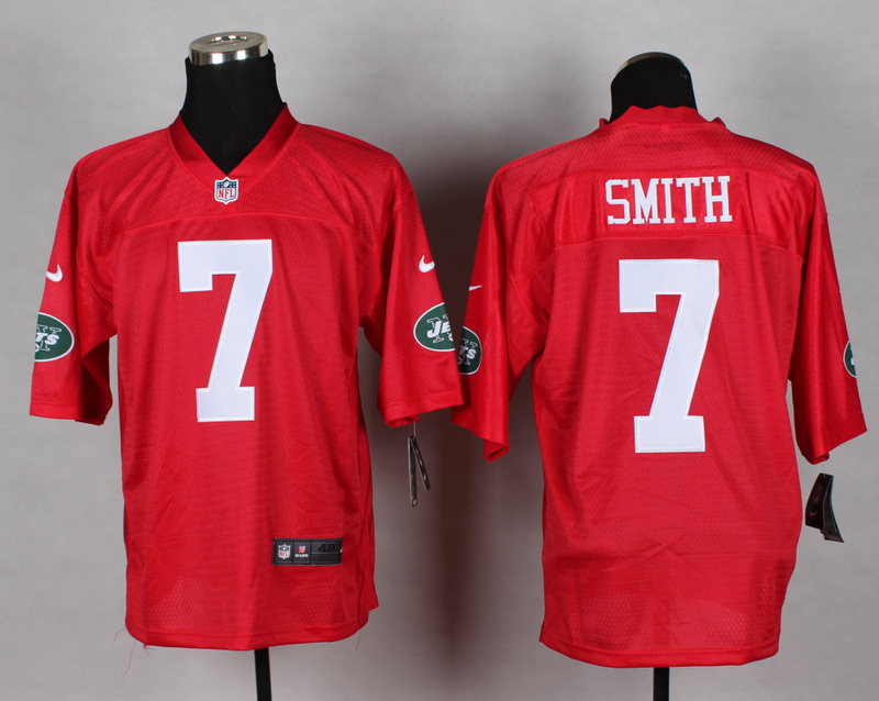 Nike Jets 7 Smith Red Elite Jerseys - Click Image to Close