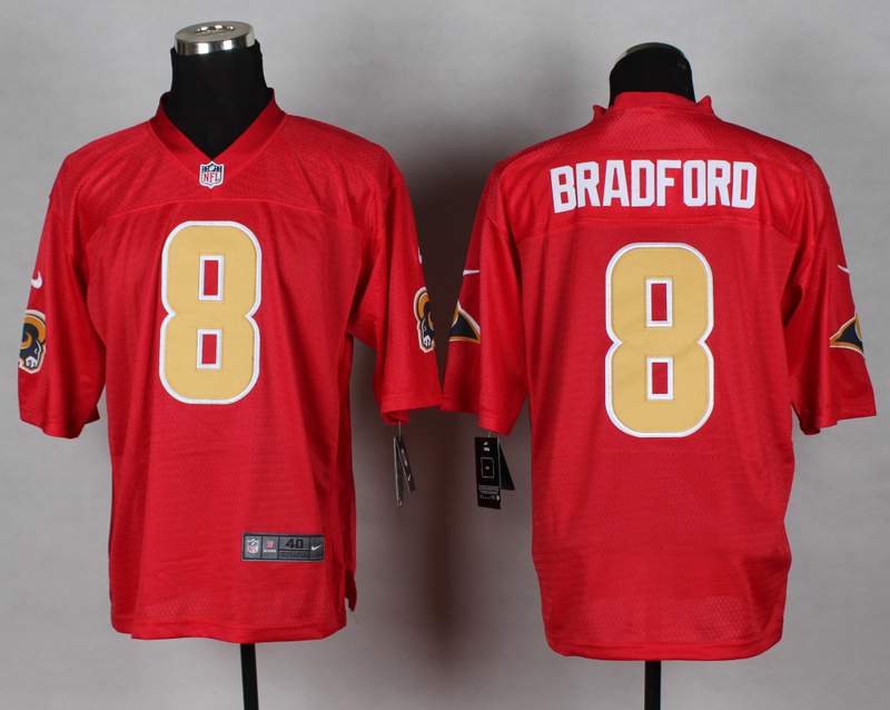 Nike Rams 8 Bradford Red Elite Jerseys