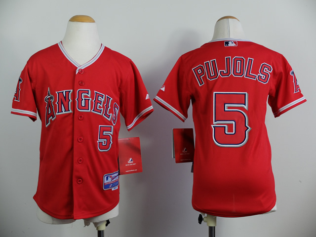 Angels 5 Pujols Red Youth Jersey