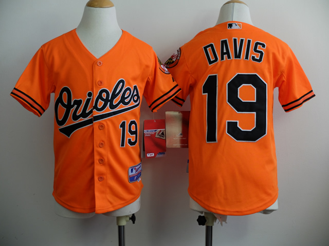 Orioles 19 Davis Orange Youth Jersey - Click Image to Close