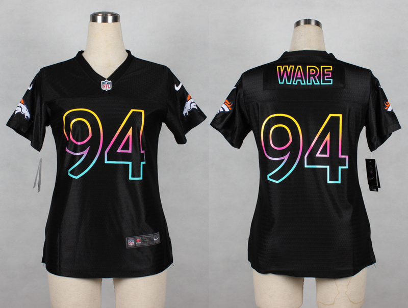 Nike Broncos 94 Ware Black Fashion Women Jerseys