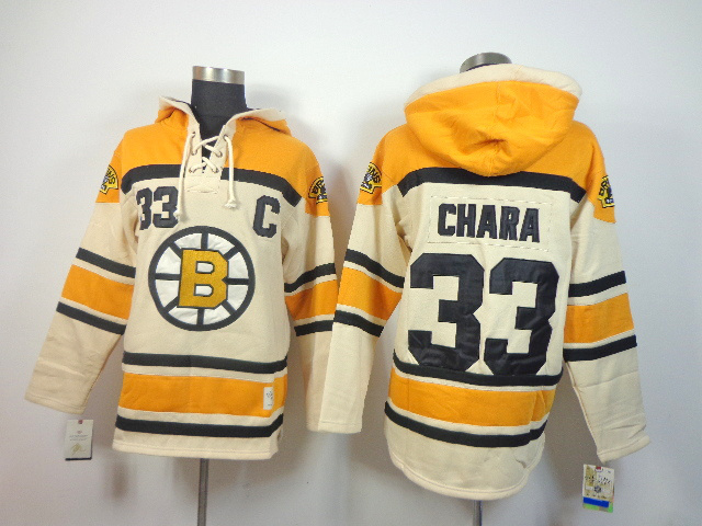 NHL Bruins 33 Chara Cream Hoodies