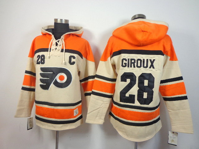 NHL Flyers 28 Giroux Cream Hoodies