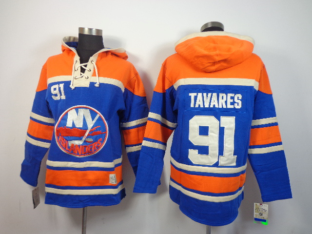 NHL Islanders 91 Tavares Blue Hoodies