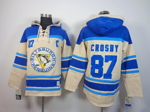NHL Penguins 87 Crosby Cream Hoodies