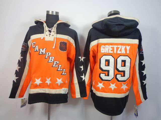 NHL Rangers 99 Gretzky Orange All Star Hoodies - Click Image to Close