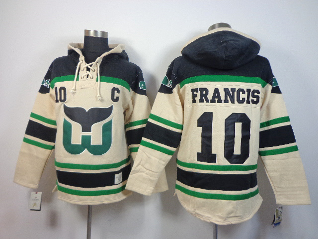 NHL Whalers 10 Francis Cream Hoodies