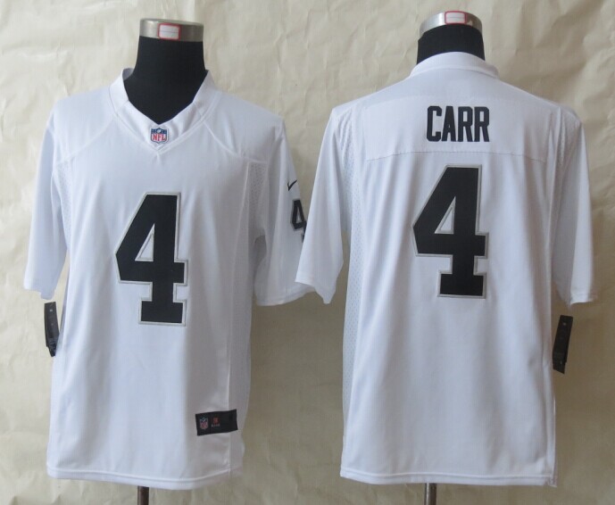 Nike Raiders 4 Carr White Limited Jerseys Nike Raiders 4 Carr White Limited Jerseys