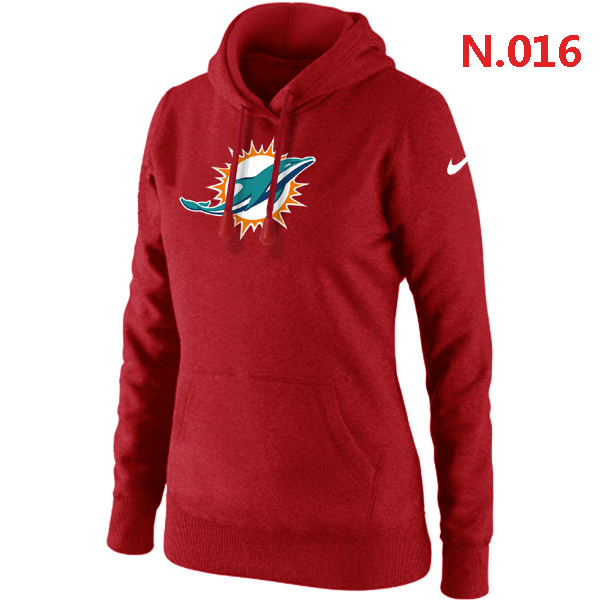 Miami Dolphins Women's Nike Club Rewind Pullover Hoodie Red