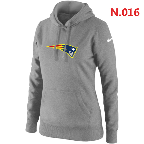New England Patriots Women's Nike Club Rewind Pullover Hoodie Grey