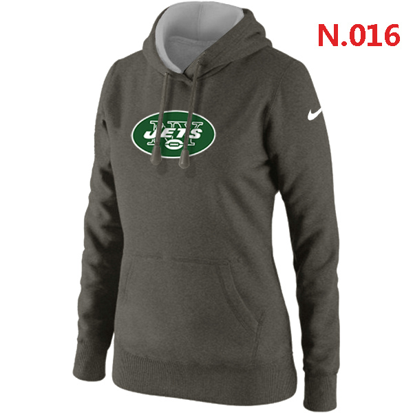 New York Jets Women's Nike Club Rewind Pullover Hoodie D.Grey