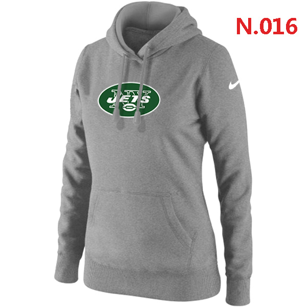 New York Jets Women's Nike Club Rewind Pullover Hoodie Grey