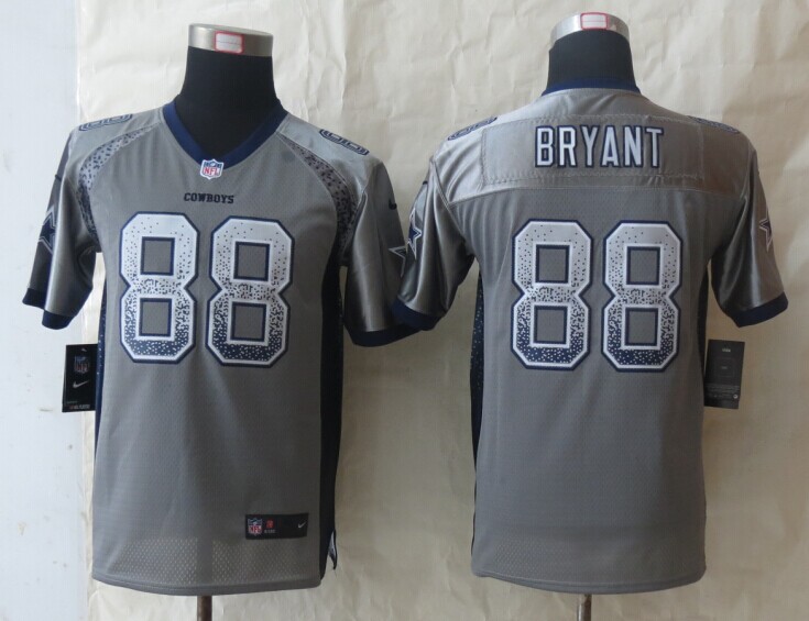 Nike Cowboys 88 Bryant Grey Drift Fashion Youth Jerseys