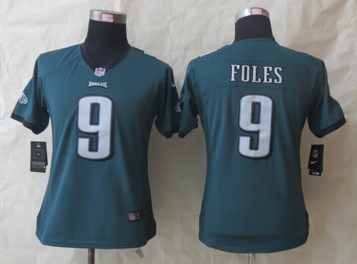 Nike Eagles 9 Foles Green Women Game Jerseys - Click Image to Close