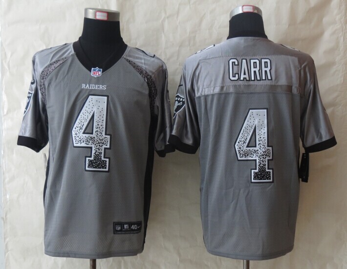 Nike Raiders 4 Carr Grey Drift Fashion Elite Jerseys