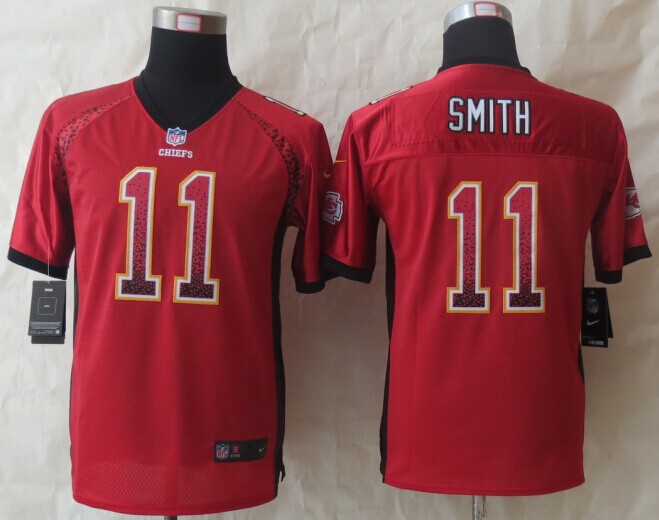 Nike Chiefs 11 Smith Drift Red Elite Youth Jerseys