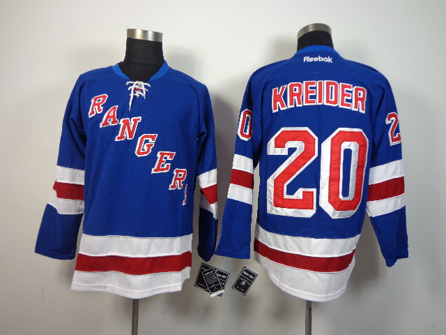 Rangers 20 Kreider Blue Jerseys - Click Image to Close