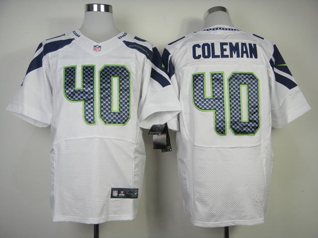 Nike Seahawks 40 Coleman White Elite Jerseys