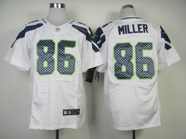 Nike Seahawks 86 Miller White Elite Jerseys